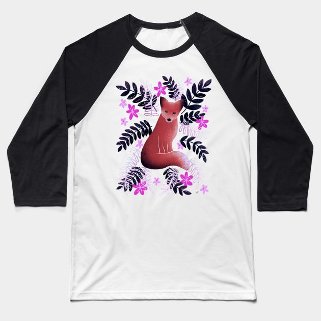 Modern Fox - Dark Gray Baseball T-Shirt by monitdesign